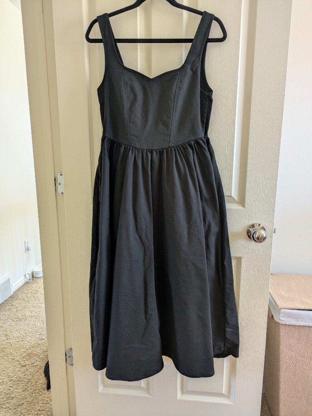 Toit Volant corset style black midi dress